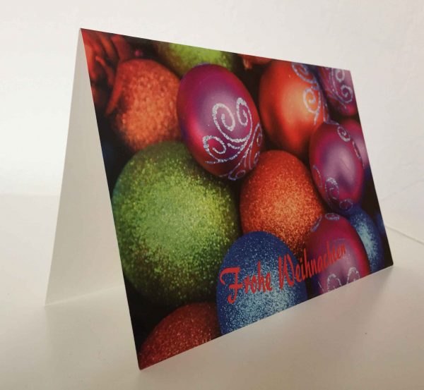 Weihnachtskarte Weihnachtskugeln bunt