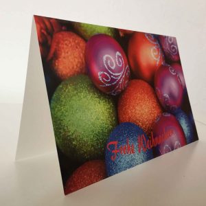 Weihnachtskarte Weihnachtskugeln bunt