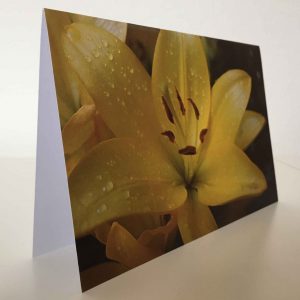 Grußkarte Blume Lilie gelb
