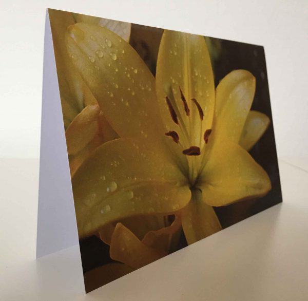 Grußkarte Blume Lilie gelb