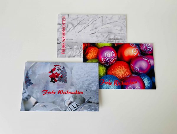 Weihnachtskarten Set 3-teilig mit Umschlägen